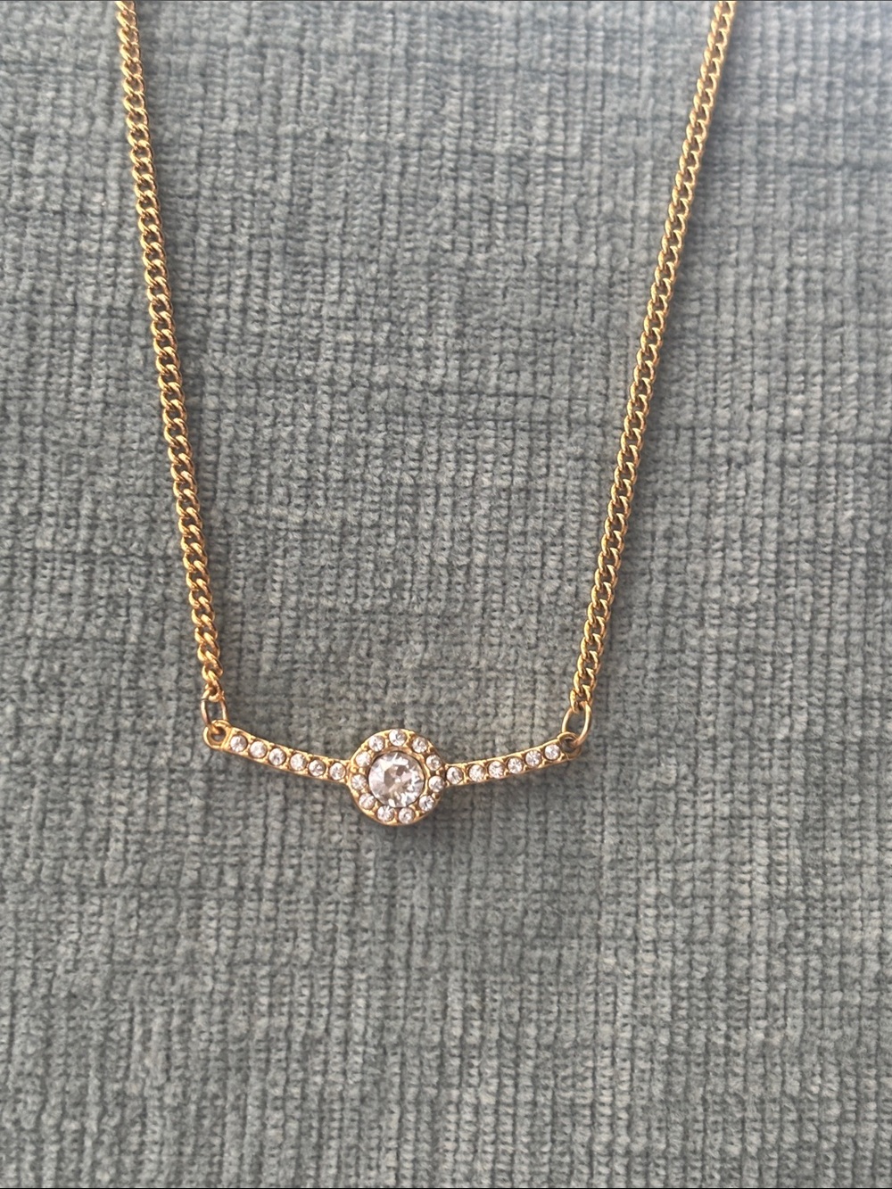 Brighton Gold Tone Crystal Bar Necklace